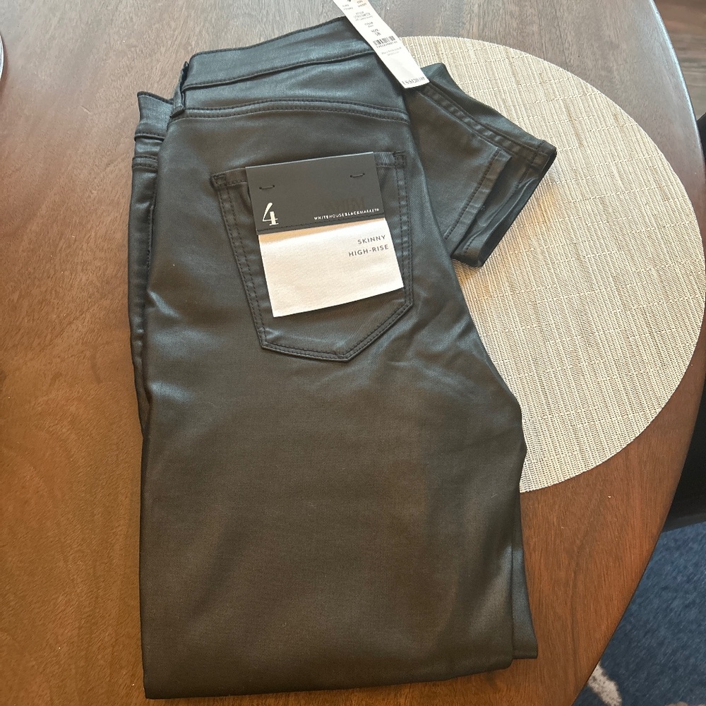 NWT WHBM coated skinny jeans size 4